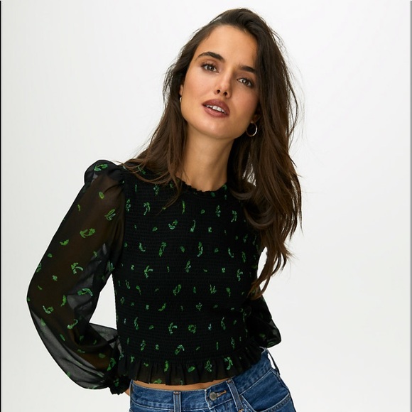 NWOT aritzia wilfred lilith blouse- with parsley leaves - Picture 3 of 5